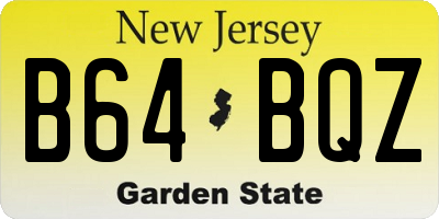NJ license plate B64BQZ