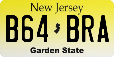 NJ license plate B64BRA