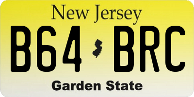 NJ license plate B64BRC