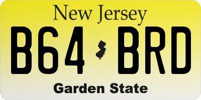 NJ license plate B64BRD