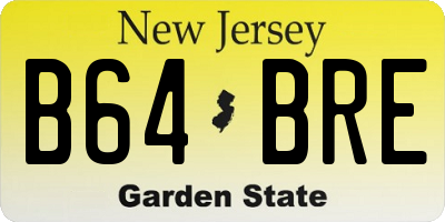 NJ license plate B64BRE