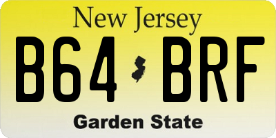 NJ license plate B64BRF
