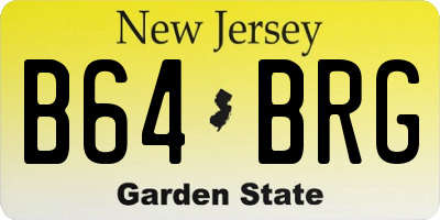 NJ license plate B64BRG