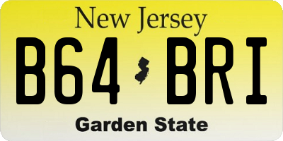 NJ license plate B64BRI