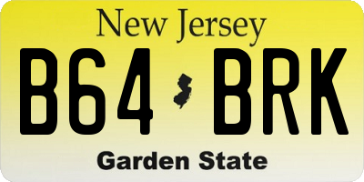 NJ license plate B64BRK