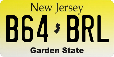 NJ license plate B64BRL