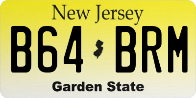 NJ license plate B64BRM