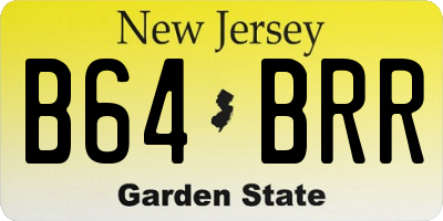 NJ license plate B64BRR