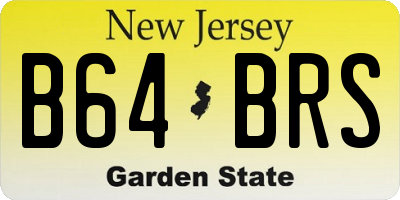 NJ license plate B64BRS