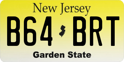NJ license plate B64BRT
