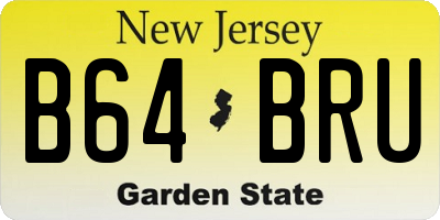 NJ license plate B64BRU
