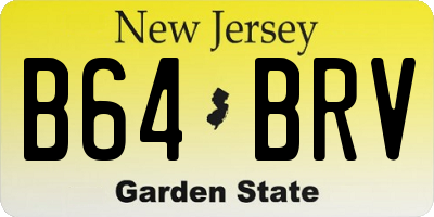 NJ license plate B64BRV