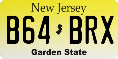NJ license plate B64BRX