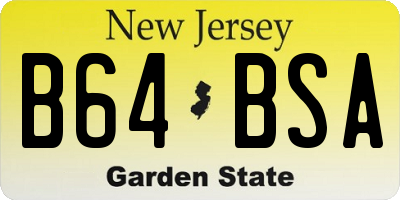 NJ license plate B64BSA