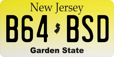 NJ license plate B64BSD