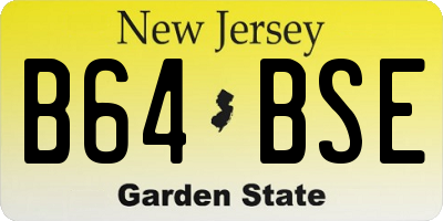 NJ license plate B64BSE