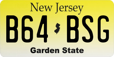 NJ license plate B64BSG