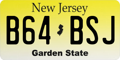 NJ license plate B64BSJ