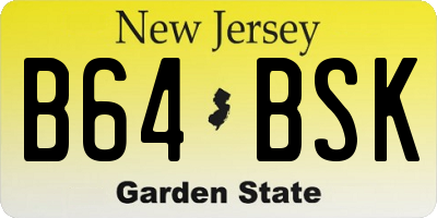 NJ license plate B64BSK