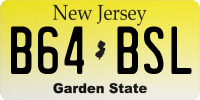 NJ license plate B64BSL