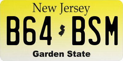 NJ license plate B64BSM