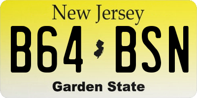 NJ license plate B64BSN