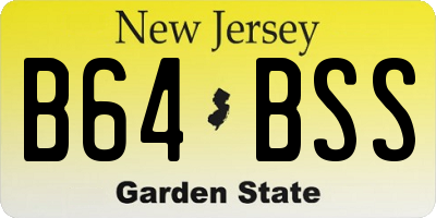 NJ license plate B64BSS