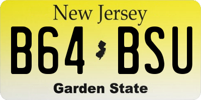 NJ license plate B64BSU