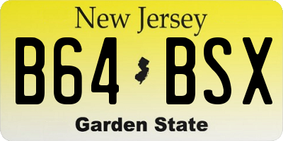 NJ license plate B64BSX