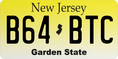 NJ license plate B64BTC