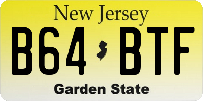 NJ license plate B64BTF