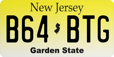 NJ license plate B64BTG