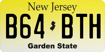 NJ license plate B64BTH