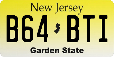 NJ license plate B64BTI