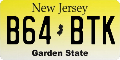 NJ license plate B64BTK