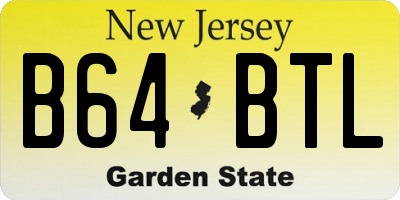 NJ license plate B64BTL