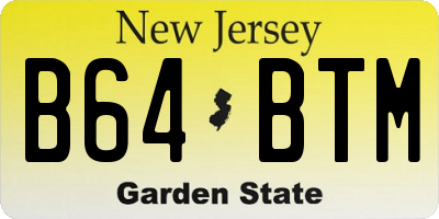 NJ license plate B64BTM