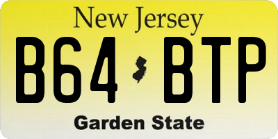 NJ license plate B64BTP