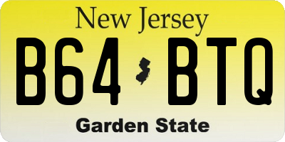 NJ license plate B64BTQ