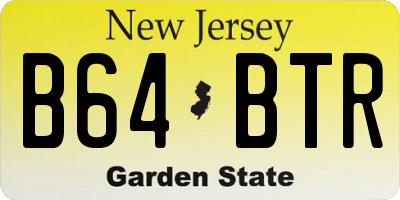 NJ license plate B64BTR