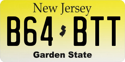 NJ license plate B64BTT