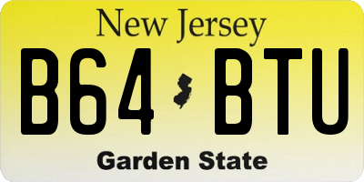 NJ license plate B64BTU