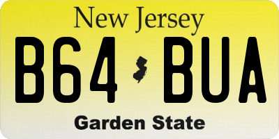NJ license plate B64BUA