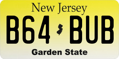NJ license plate B64BUB