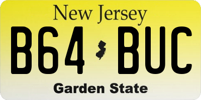 NJ license plate B64BUC