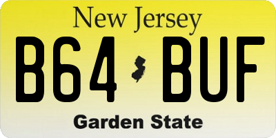 NJ license plate B64BUF