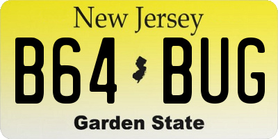 NJ license plate B64BUG