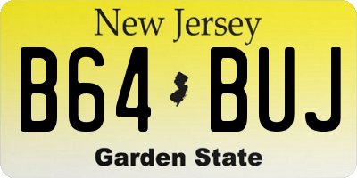 NJ license plate B64BUJ