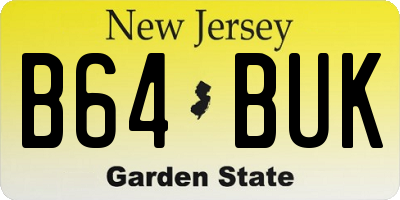 NJ license plate B64BUK