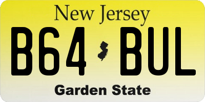 NJ license plate B64BUL